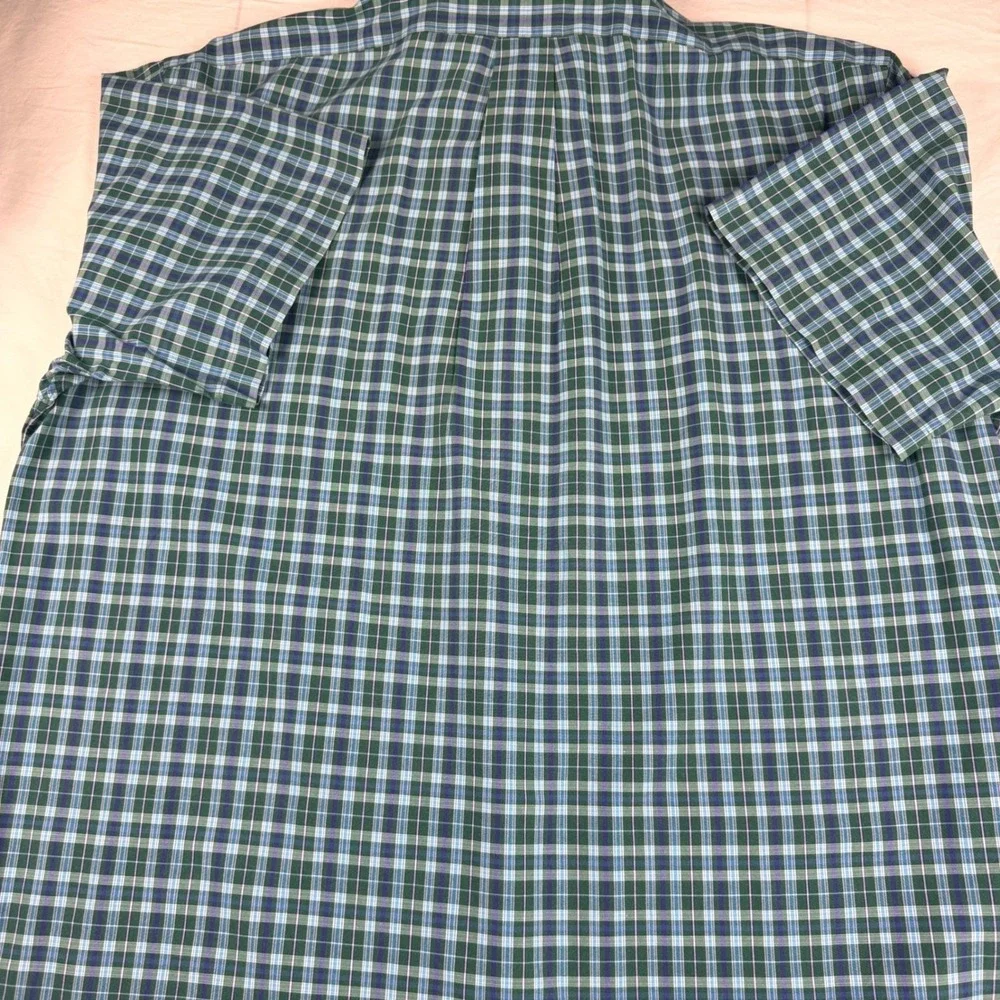 Ralph Lauren Blake Shirt Mens M‎ Green Blue Plaid Short Sleeve Cotton Pony EUC